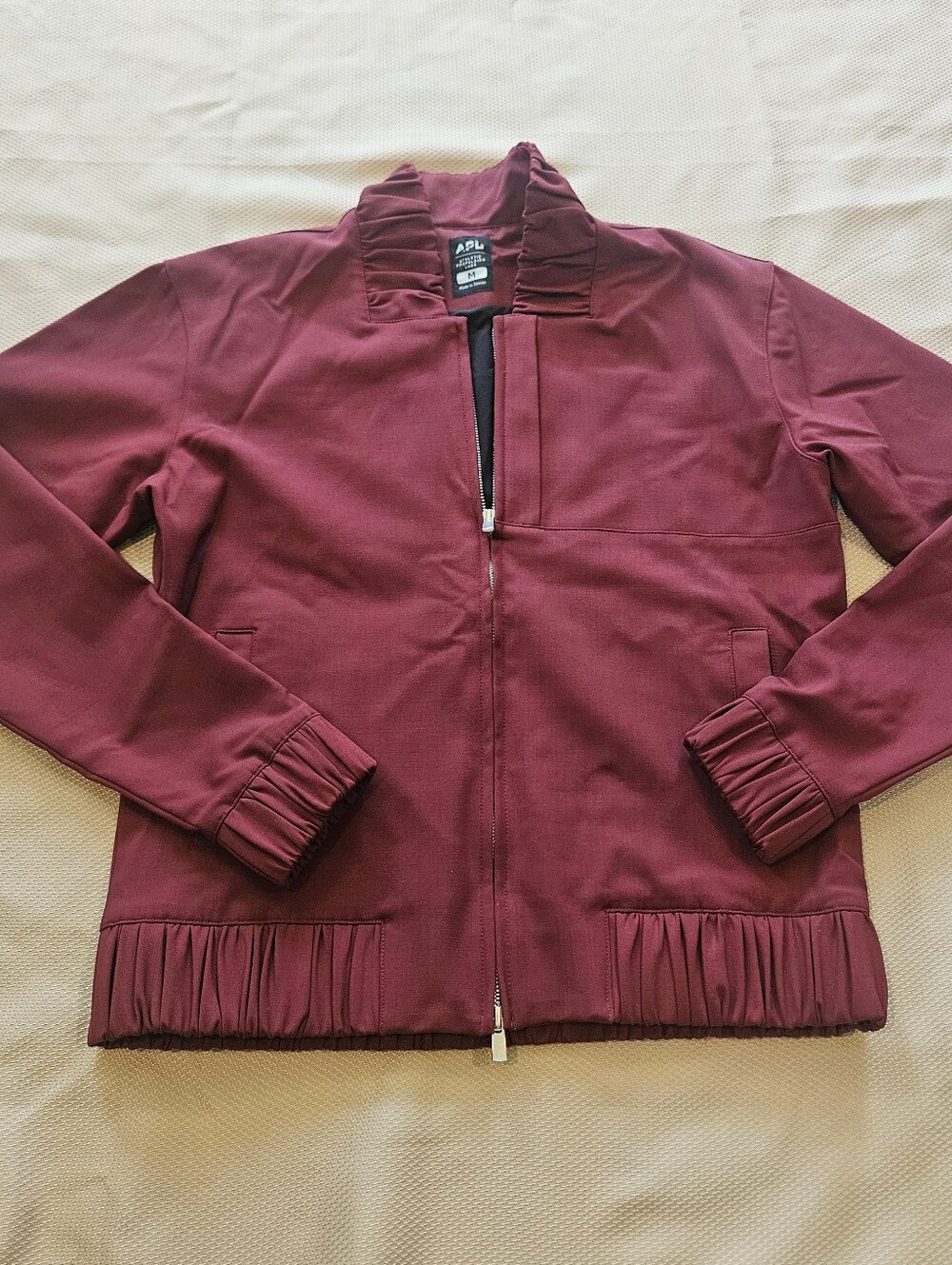 APL Athletic Propulsion Labs Perfect Wool Bomber Jacket Burgundy M Luxury Coat